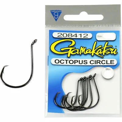 Gamakatsu Octopus Circle Fishing Hook Black (Standard Pack) - Choose Size BRAND  • $8.99