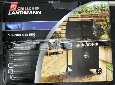 £300 • Buy LandMann Grill Chef 5 Burner Gas BBQ + Cover New Outdoor