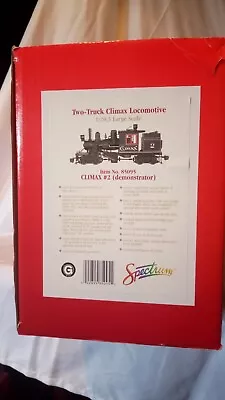 BACHMANN SPECTRUM 85095 G SCALE CLIMAX LOCOMOTIVE Two-Truck # 2 Demonstrator  • $250