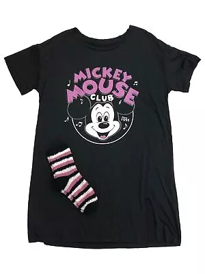 Disney Womens Black & Purple Mickey Mouse Nightgown Sleepshirt & Socks • $24.99