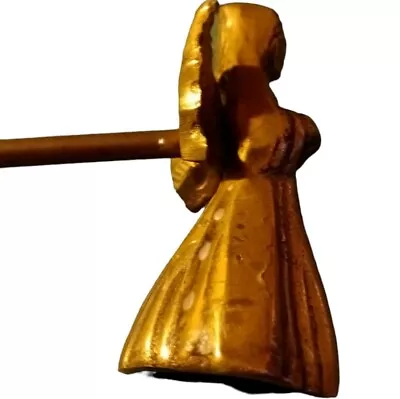 Brass Candle Snuffer Angel With Lyre 12  Long. Angel 2.5  Tall. Vintage. • $6