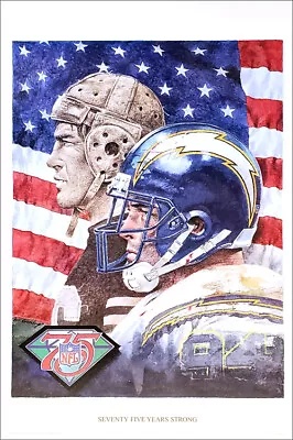 SAN DIEGO CHARGERS NFL 75th Anniversary Art 24x36 POSTER (1994) By Merv Corning • $35.99