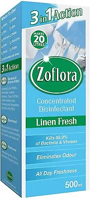 £5.98 • Buy Zoflora Concentrated Antibacterial Triple Action Disinfectant Linen Fresh 500ml