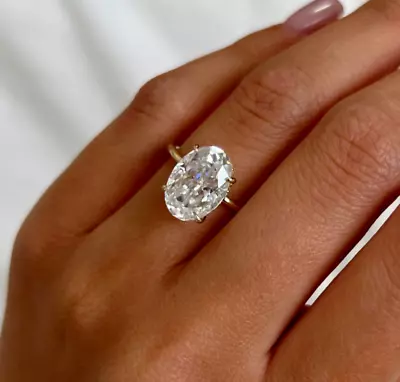 3.50 CT IGI Oval Lab Grown Certified Diamond Wedding Ring 18K Solid Yellow Gold • $7958