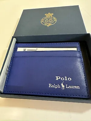 NIB  POLO Ralph Lauren MENS CARD HOLDER WALLET Leather Polo Pony • $32