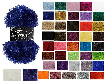 £2.59 • Buy King Cole Tinsel Chunky Yarn / Wool 50g Balls - All Colours - Free Postage