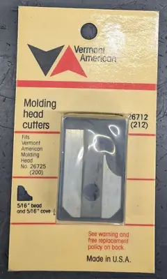 Vermont American Molding Head Cutters # 26712 5/16  Bead & 5/16  Cove - 200 Head • $19.95