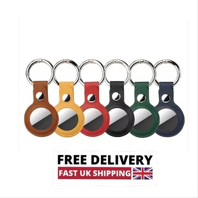 AirTag Case Apple Air Tag Cover Tracker LEATHER Car Keyring Protective 4 PACK • £7.99