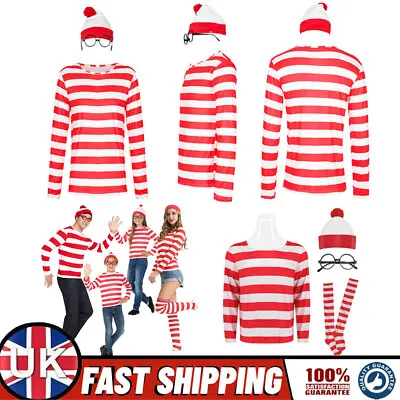 Kids Wheres Wally World Book Day Fancy Dress Childrens Costume Girls Boys Outfit • £17.99