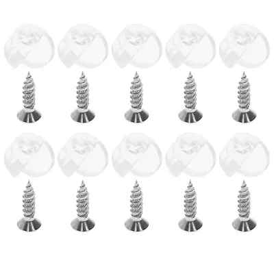 Mirror Bracket Glass Retaining Clip 100pcs Round Transparent Bathroom Fixture • £10.06