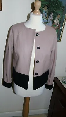 SALE! BNWT 'Laura Clement' Wool Blend Beige & Black Retro Look Jacket Size 6 • £7