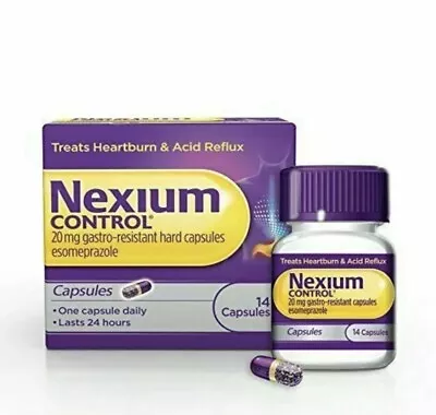 2 X Nexium Control 20mg 14 Capsules -24 Hour Relief From Heartburn & Acid Reflux • £15.95