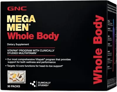 GNC Mega Men Whole Body Vitapak Program Tablets - 30 Count Long Expiration 06/25 • $73.99