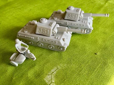 Vintage Lot 3 MARX DESERT FOX PLAYSET GERMAN GRAY WW2 TANK #351 & MOTORCYCLE • $39.96