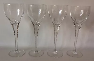 Mikasa Crystal Cassandra Wine Hock Glass Etched Floral Stems Set/4 Stunning! • $29.75