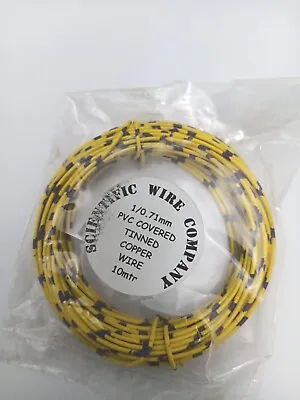 Hook Up Wire 1/0.71mm PVC Covered Tinned Copper  Single Wire 10m Yellow / Purple • £3.50