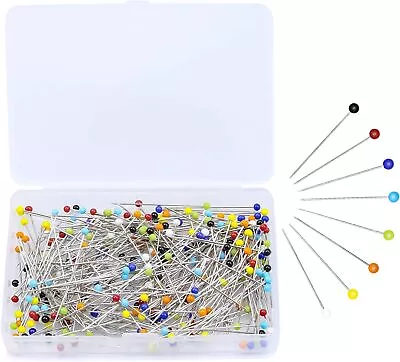 Glass Head PinsSewing Pins 250 Pieces Dressmaking Pins Coloured Heads Quilting • £5.35