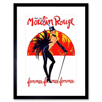 Theatre Stage Burlesque Moulin Rouge Ball Dance Venue Paris Framed Wall Art Prin • $16.99