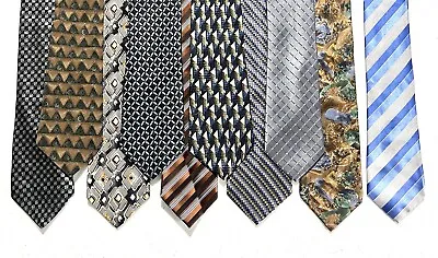 Lot Of 10 Men’s Geoffrey Beene Ties Striped Geometric Unique Dress Suit • $14.97