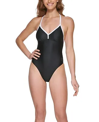 Dkny Womens T-Back One-Piece Swimsuit Black Size XS 13589 • $44.99
