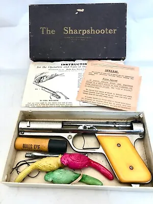 Vintage 1937 Bullseye Sharpshooter Deluxe BB Pistol Complete • $225