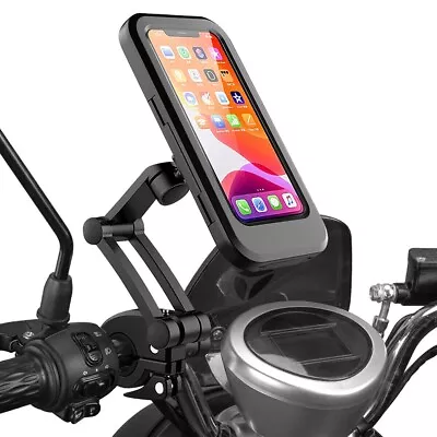 Motorcycle Bike Handlebar Cell Phone Mount Holder Waterproof Touch Screen Case • $10.59
