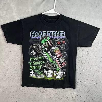 2010 Grave Digger Monster Truck Racing T Shirt Youth Small Black • $14.99