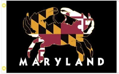 3x5 Maryland Crab Black Flag Banner 100d • $12.88