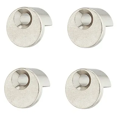 Mirror Round Clips With Rubber Pad Nickel Plated - 292.01.710 Pack Of 4 Hafele • £3.39