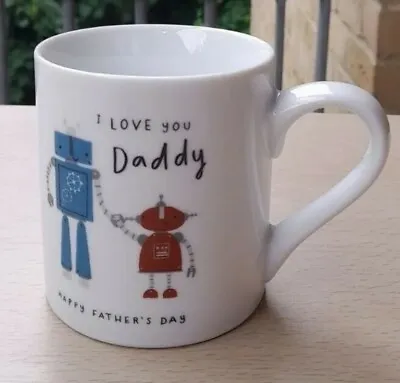 Personalised I Love You Daddy Robot Mug Cup Gift Happy Father's Day Gift • £6.99