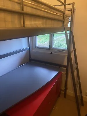 IKEA Cabin Loft Bunk Bed With Desk Svarta High Sleeper Collect EX6 • £120