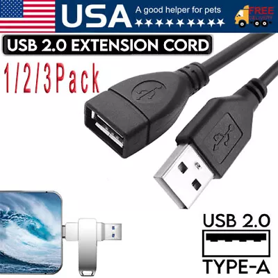 High-Speed USB To USB Extension Cable USB 2.0 Adapter Extender Cord Male/Female • $4.39