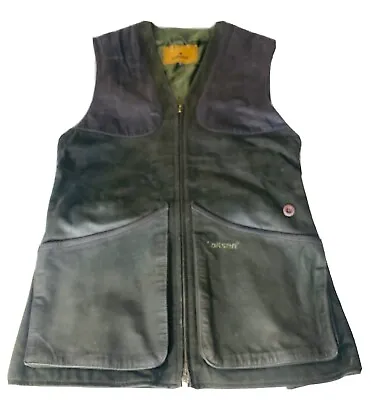 Laksen Shooting Equipment Olive Brown Suede Leather  Vest Men’s Size S Small EUC • £120.46