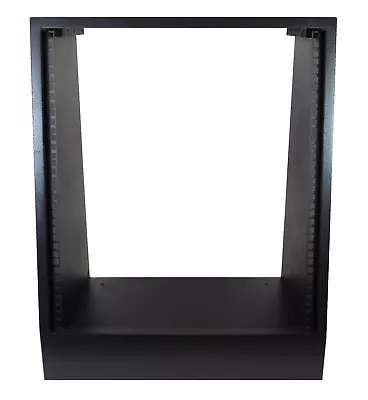 Black 12u Angled 19  Inch Wooden Rack Unit/case/cabinet For Studio/DJ/recording • £130