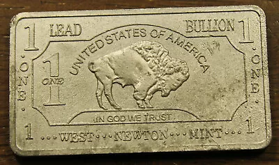 £10.59 • Buy 1 Troy Ounce Oz .999 Fine Lead Buffalo Bullion Bar Free Shipping From Ohio !!!
