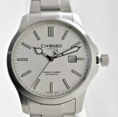 Christopher Ward C65 Trident Classic Mk1 White Automatic Wrist Watch 43mm Swiss • $979