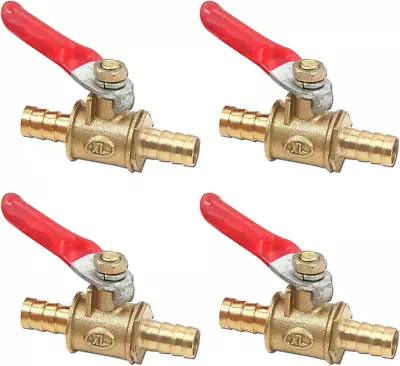 4Pcs Forged Brass Ball Valve Mini Shut Off Switch Pipe Tubing Fitting Buy It Now • $12.95