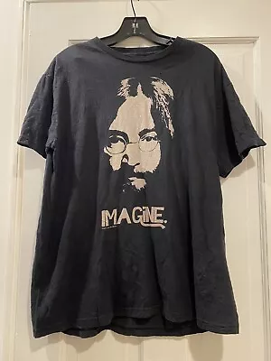Vintage John Lennon Imagine T-shirt- 2008 Yoko Ono Lennon- Size L  • £15.43