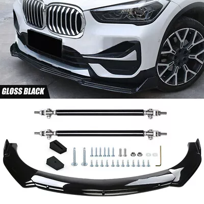 For Universal Glossy Black Car Front Bumper Lip Spoiler Splitter Body Kit US 4PC • $59.99