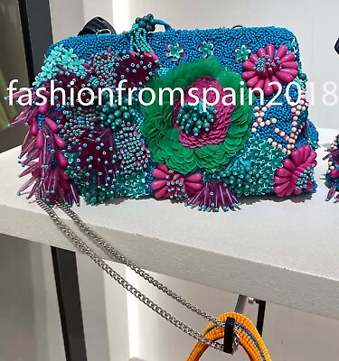 Zara New Woman Beaded Handbag Floral 6239/310 • $88.88