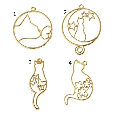 £3.70 • Buy 5Pcs Cute Dog Cat Hollow Frames Pendants Bezels Setting Resin Jewelry Making