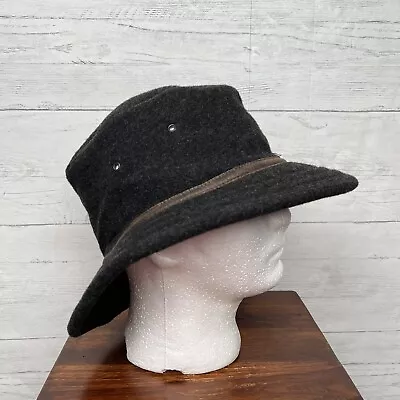 Orvis Bucket Hat Mens XL Wool Boonie Vtg Sun Packable USA Made Grey • $39.99