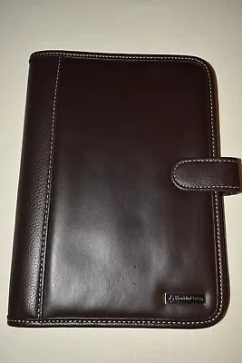 Franklin Covey Brown Faux Leather Notebook Planner Cover 9.5  X 7  • $16