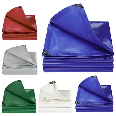 8'x12' 20Mil Waterproof Tarp Heavy Duty Double PVC Thick Tarpaulin Canopy Cover • $49.49