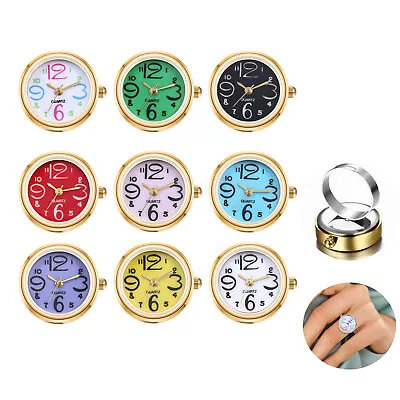 Mens Womens Big Numbers Round Finger Watch Quartz Analog Ring Watch Adjustable • $27.99