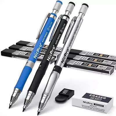 2 Mm Mechanical Pencil Set 3 PCS Carpenter Drafting Pencil 2.0 11 Pieces Best • $11.25