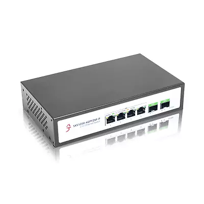 2.5G/10G Ethernet PoE+ Switch - Dual 10Gb SFP+ Ports + 4x 2.5Gb RJ45 PoE 802.3at • £109.90