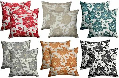  Peony Floral Chenille Cushion Covers Also Filled Cushion 6 Stunning Colours • £6.85