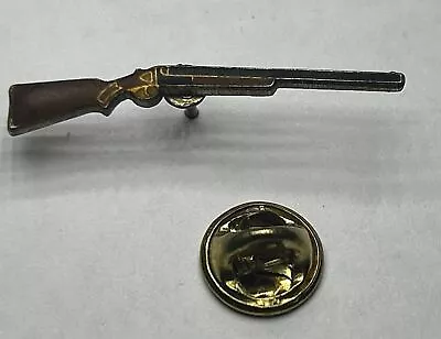 Vintage 70’s 80’s - Long Barrel Rifle Gun - Metal Lapel Hat Pin  Tone Western • $20