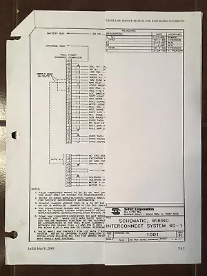 S-tec System 60-1 Autopilot Schematic Installation Wiring Interconnect. • $98.53